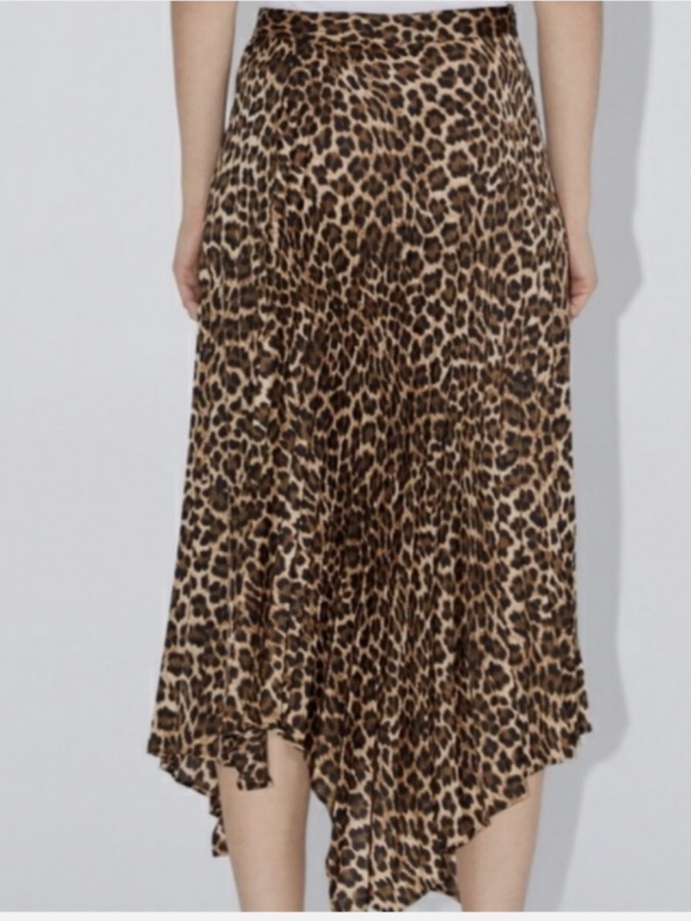 Zara Leopard Print Asymmetrical Midi Skirt - Brown